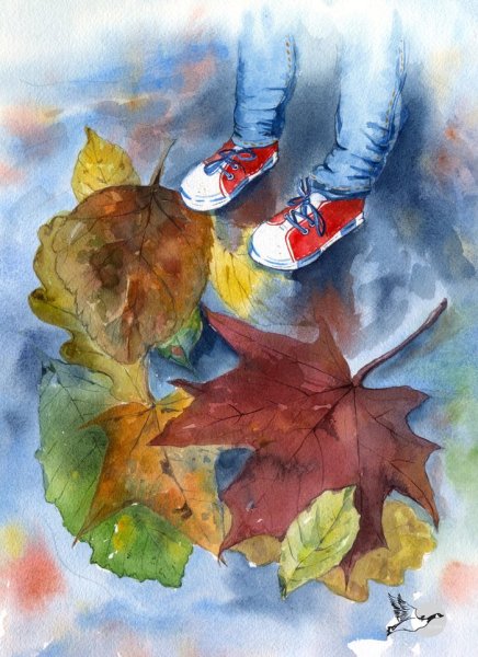 Лужа акварелью