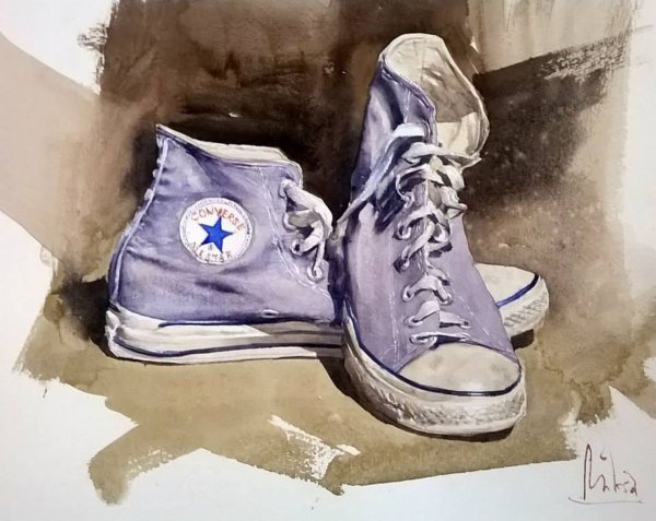 Ботинки акварелью