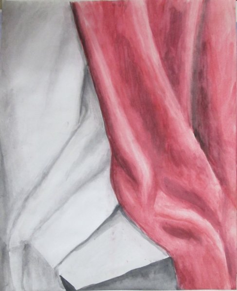 Ткань акварелью складки