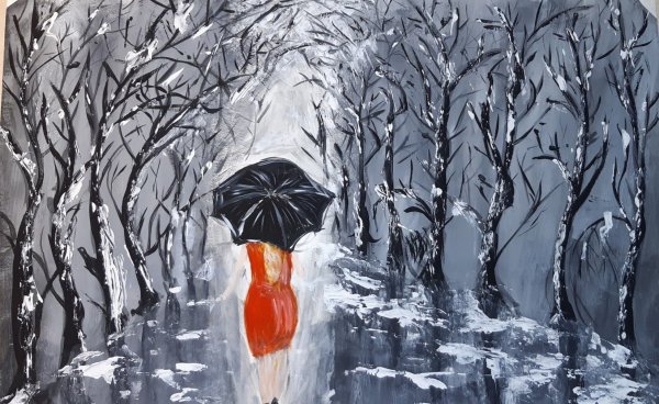 Грустные рисунки гуашью