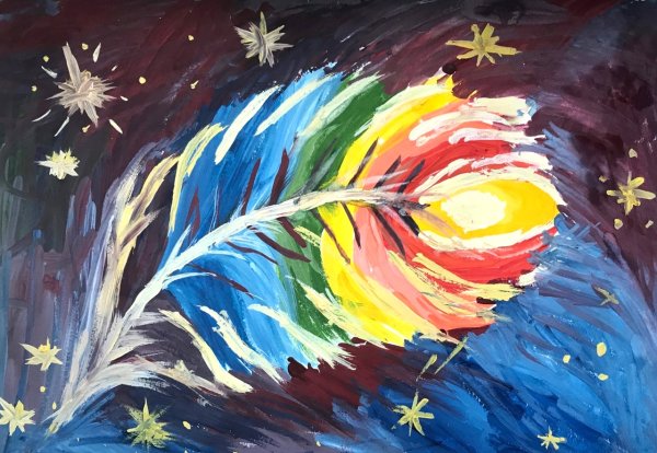 Рисование перо Жар птицы