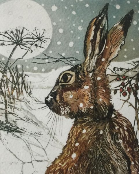 Зайчик гуашью