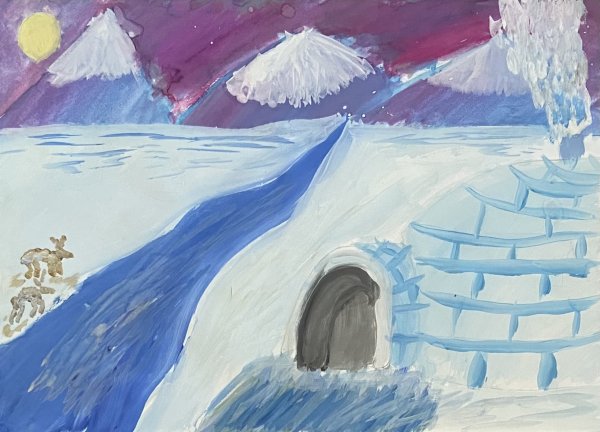 Рисование гуашью Эскимосы