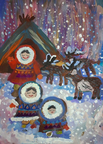 Жизнь эскимосов живопись