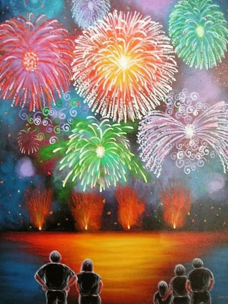 Рисование праздничный салют