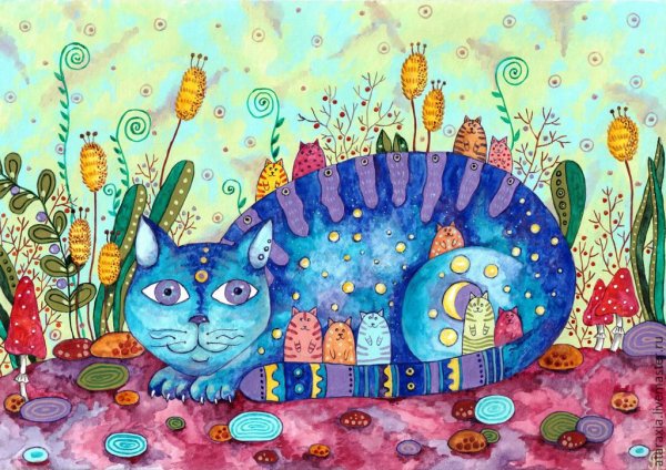 Детские рисунки котов