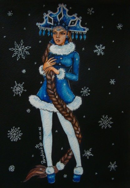 Снегурочка акварель