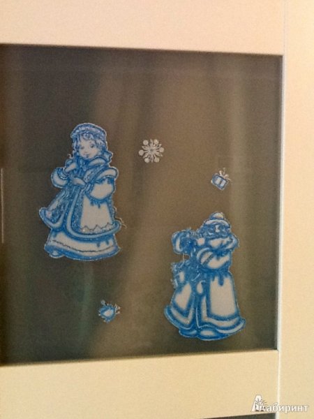 Снегурочка на окне гуашью