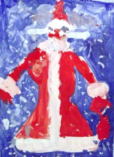 Дед Мороз гуашью