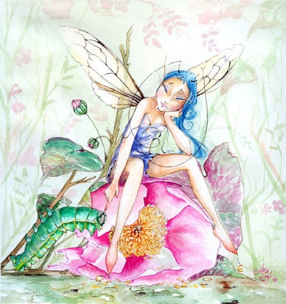 Акварель феи цветов
