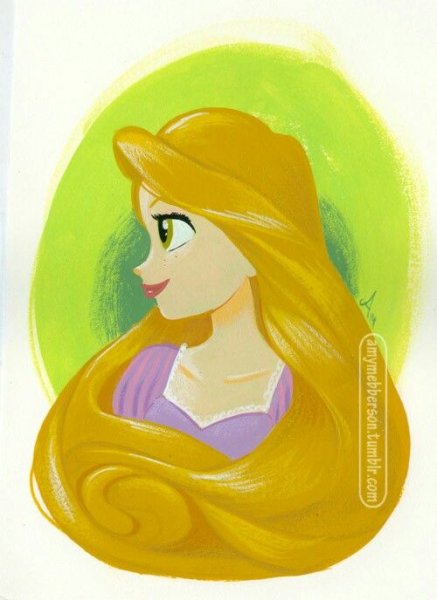 Лицо принцессы Диснея гуашью