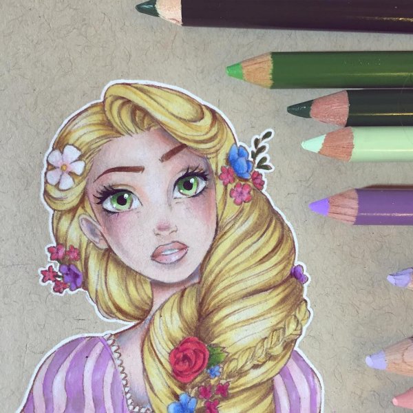 Рапунцель маркерами