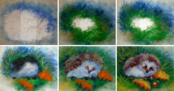 Ежик пастелью