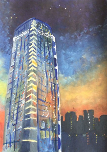 Многоэтажные дома в живописи