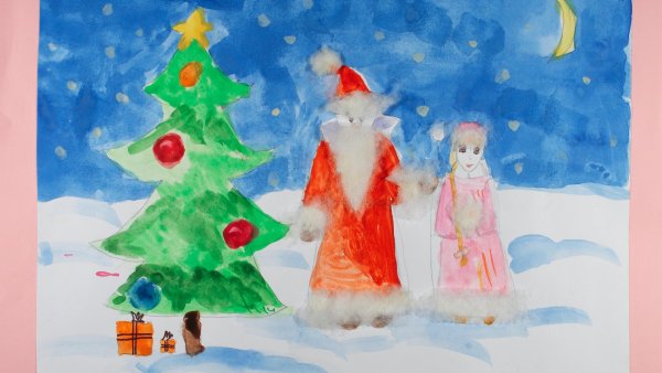 Рисование Деда Мороза и Снегурочки в подготовительной группе