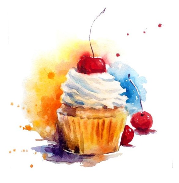 Десерт акварель