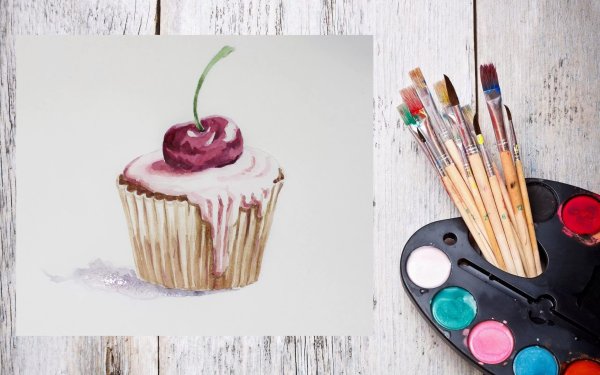 Сладости акварелью для начинающих