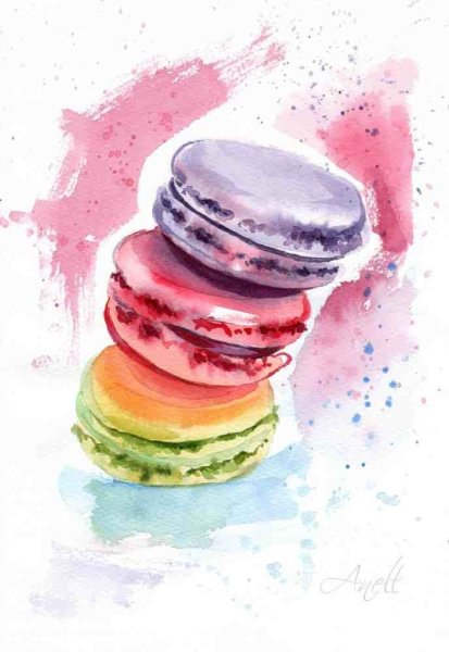 Сладости акварель