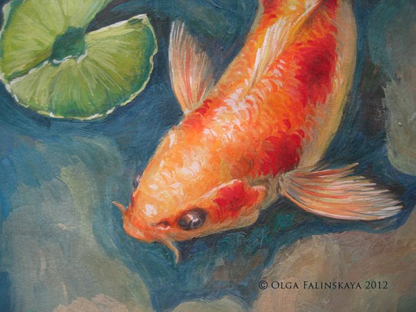Рисунок рыбы гуашью