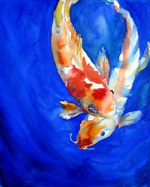 Рисование акварелью рыбы