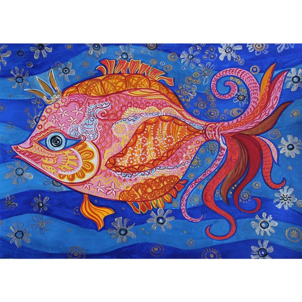 Декоративное рисование рыбы