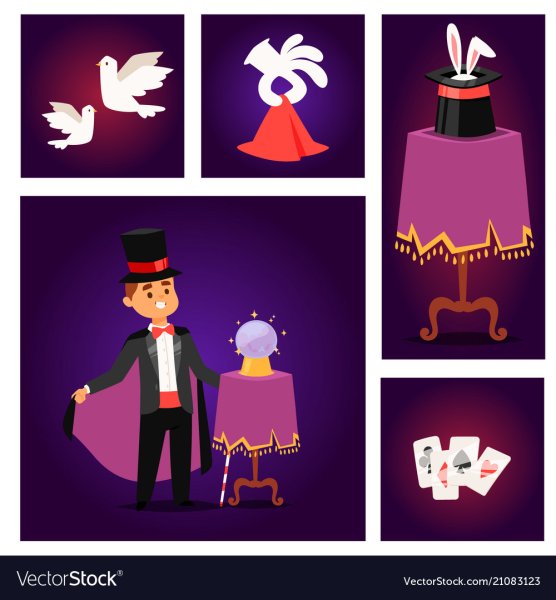 Фокусник иллюзионист вектор