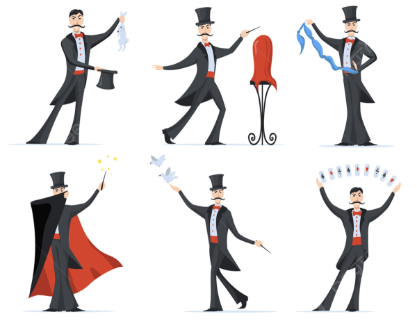 Иллюзионист вектор