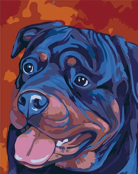 Рисование по номерам на холсте собака