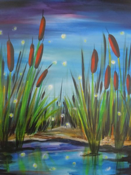 Пейзаж с камышами