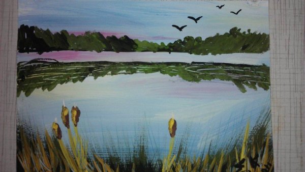 Правополушарное рисование озеро