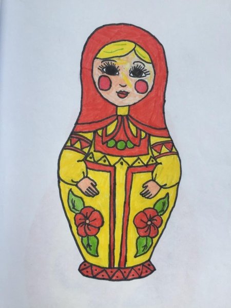 Рисование матрешки