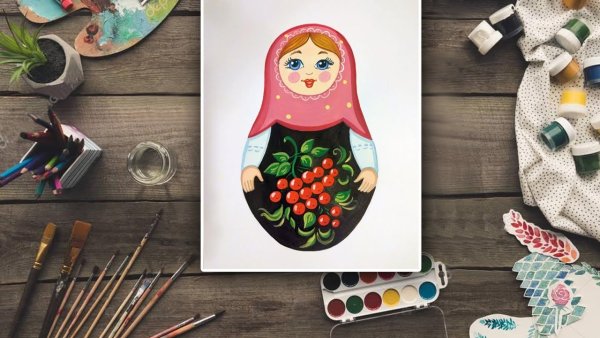 Матрешка красками