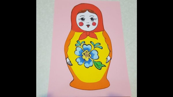 Аппликация русская Матрешка