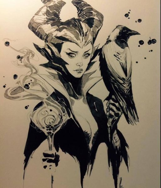 Малефисента тату эскиз