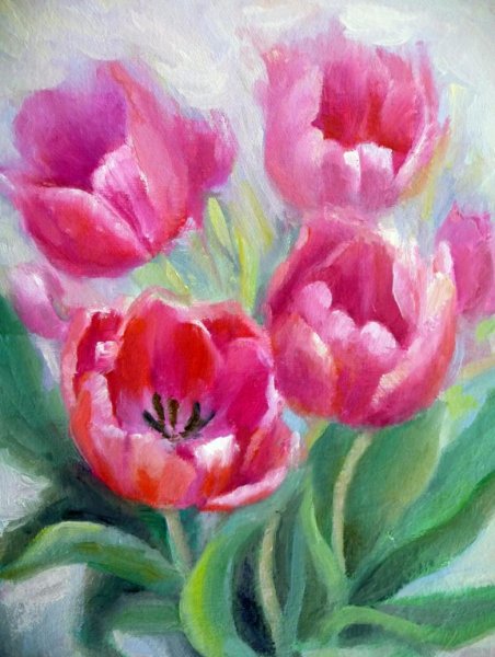 Рисование цветов гуашью