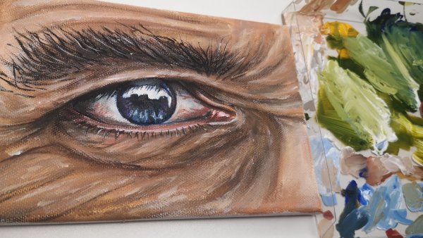 Реалистичные глаза гуашью