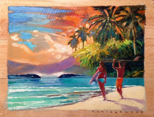 Пляж красками