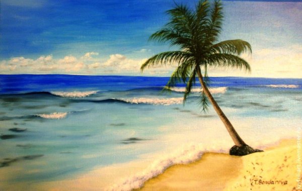 Живопись берег море Пальма