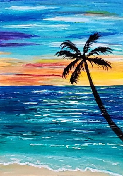 Песчаный пляж живопись