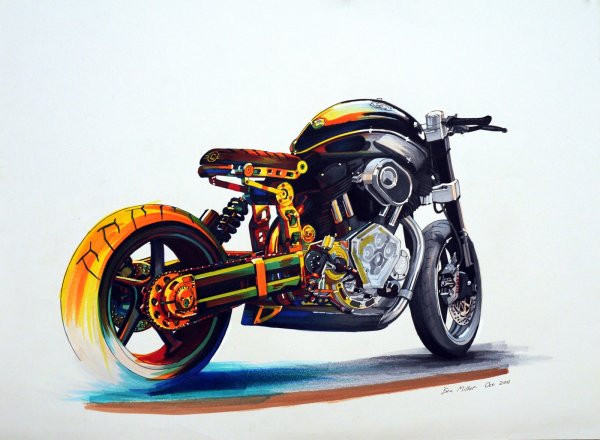 Мотоцикл в иллюстраторе