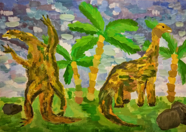 Рисование в подготовительной группе на тему динозавры