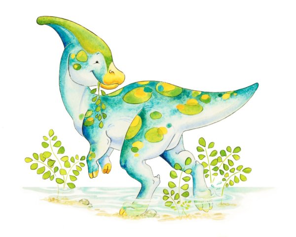 Динозавры акварель