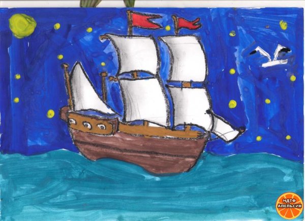 Рисование пароход в старшей группе