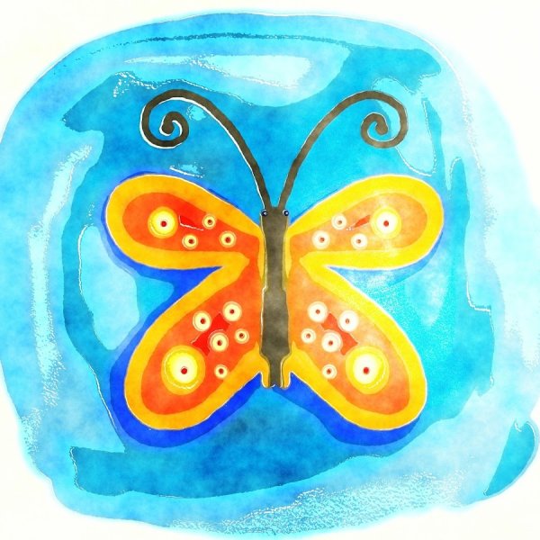 Бабочка гуашью