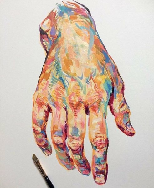 Кисти рук акварелью