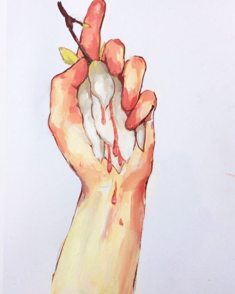 Рисование рук акварелью