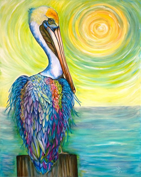 Картина яркий Пеликан