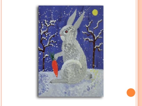 Рисование заяц зимой