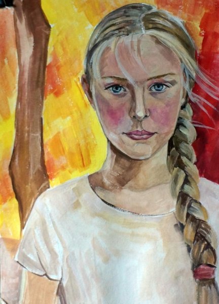 Автопортрет гуашью