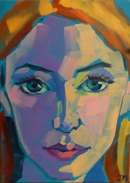 Декоративный портрет гуашью